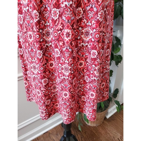 Loft Women's Multicolor Rayon Round Neck Sleeveless Knee Length Dress Size XS - Picture 5 of 11